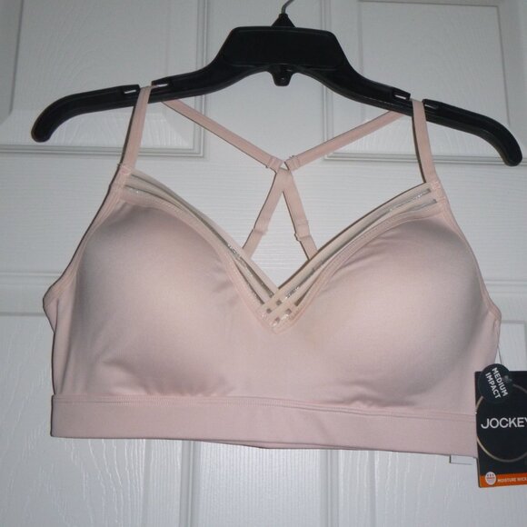 Women's Jockey Light Pink adjustable straps  Sports Bra - Picture 5 of 6